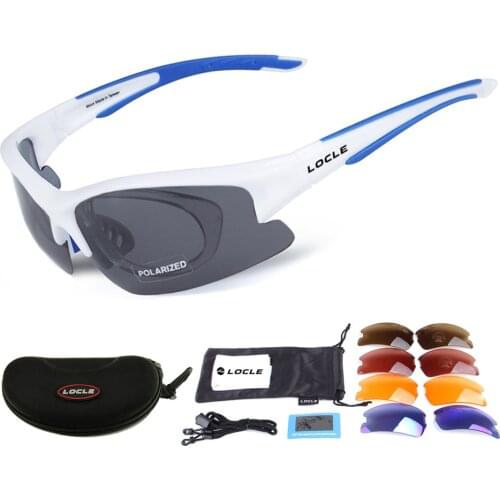 LOCLE UV400 Hiking Glasses Polarized Sunglasses Men Tactical Shooting Goggles Fishing Climbing Sport Glasses Cycling Sun Glasses