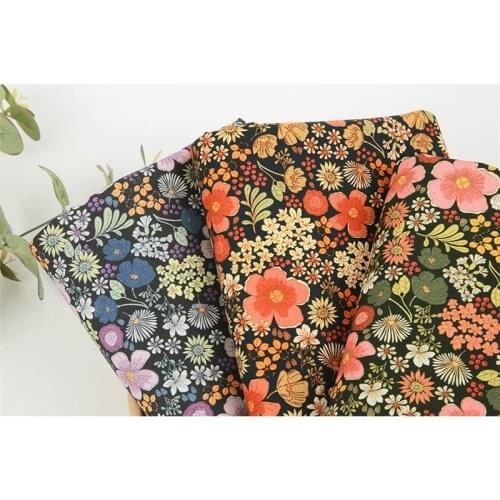 Half Yard Plain Cotton Fabric With Retro Little Flower Print Handmade DIY Garment Dress Children Cloth 100% Cotton T1240
