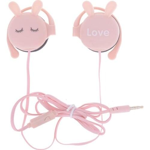 Wired Headset Headphone 3.5mm Cute Student Earphone Cartoon Cute Rabbit Wired Headset Headphone Kids