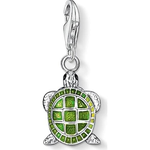 Silver Green Turtle Charms Pendants Fit Bracelet Necklace Bag, Fashion Cute Tortoise Charm Fit DIY Jewelry Making Gift For Women