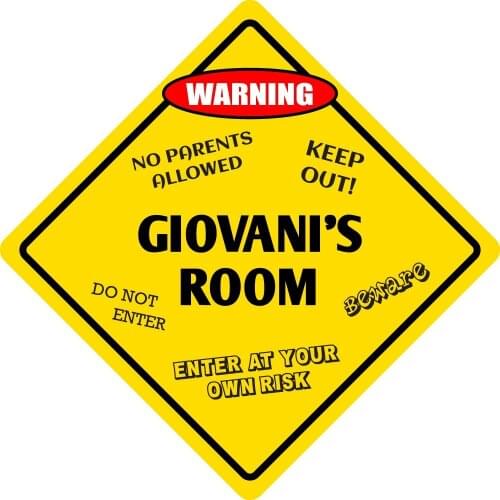 StickerPirate Giovanis Room Funny Kids Room Door Warning Danger Metal Novelty Sign Aluminum