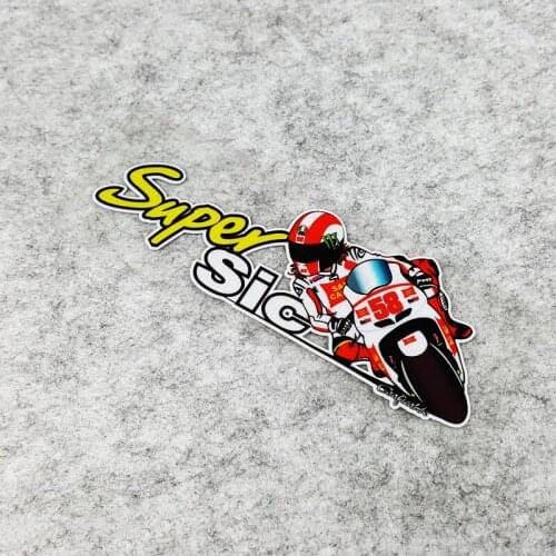 NO.S142 Super Marco Sic Motorcycle Racer Cartoon Reflective Motorcycle Motorbike Helmet Fuel Tank Car Stickers