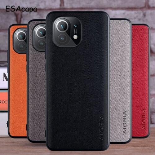 Textile Leather Skin Soft TPU Hard PC Phone For Xiaomi Mi 11 10T 10 CC9 9 SE POCO M3 X3 NFC Mix 2S 3 Max 3 Shockproof Back Cover