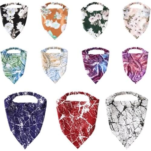 Turban Ripple Solid Color Hairtie Triangle Scarf Beach Sunscreen Ornament Headwear Bandannas Elastic Women Printing Headband