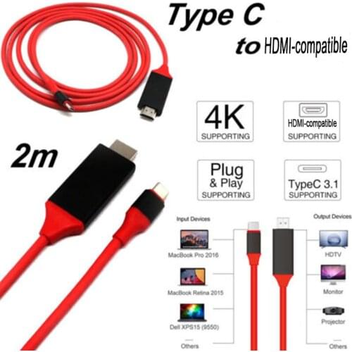 Larryjoe USB 3.1 USB C to HDMI Cable Type-C to HDMI Converter 4K 30Hz HD External Video Graphics Extend Adapter for Macbook HDTV