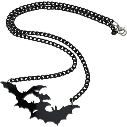 Lovely Animal Bat Necklaces Pendants Costume Halloween Jewelry Gothic Style Black Chain Accessories Unisex Statement Jewelry