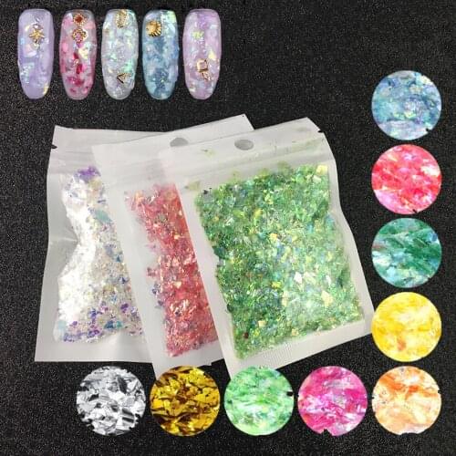 5g Mirror Sparkly Butterfly Nail Sequins Paillette Decoration Mixed Colors Nail Holographics Glitter 3D Flakes Slices Art Tools