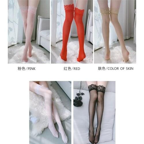 Sexy Stockings Women Lace Temptation Stockings Exotic Apparel Stripper Clothes Thigh High Socks Underwear Lingerie 80CM Hosiery