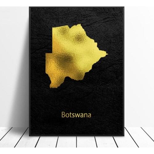 Golden Map Chile Art Canvas Poster Home Decor Painting No Frame