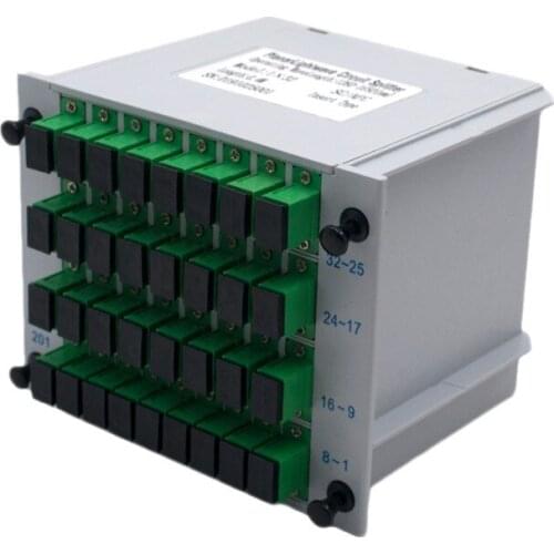 1*32 SC/APC Fiber Optic Splitter 1x32 Optical PLC Splitter Cassette Box Card Inserting Type Optical FTTH PLC Splitter