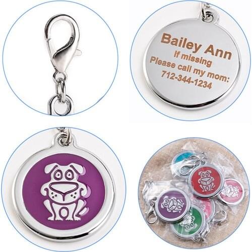 1pc Personalized Cat ID Tag Free Engraving For Kitten Collar Pet Charm Name Pendant Necklace Accessory