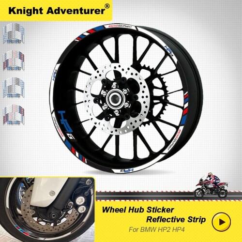 For BMW HP4 HP6 hp s1000rr Motorcycle Accessories 12 X Thick Wheel Tire Rim Decoration Adhesive Reflective Decal Sticker