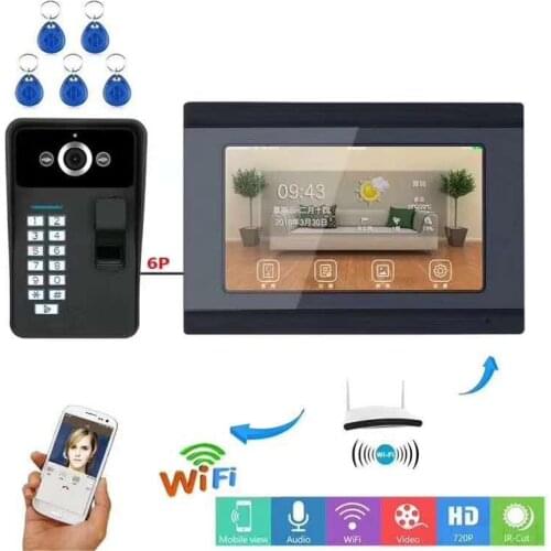 7 Inch Fingerprint/ID Card Access Control WIFI Doorbell Intercom Video Door Phone