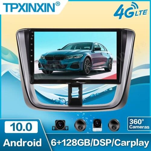 10'' Android 10 IPS System Car Stereo Radio GPS Navigation For Toyota Vios Yaris 2014-2017 Radio Multimedia Player GPS Head Unit