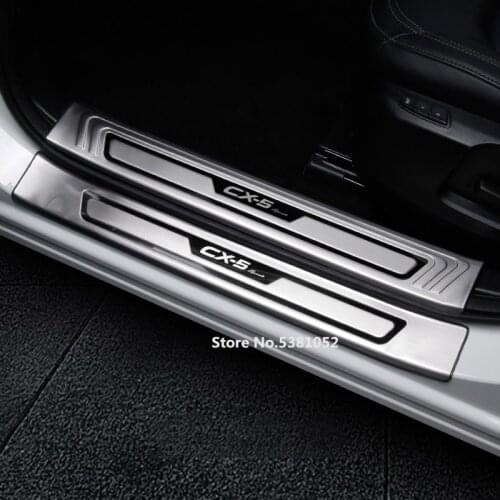 Car Styling For Mazda CX-5 CX5 Accessories Door Sill Cover Scuff Plate Guards Protector 2017 2018 2019 2020 Interior Moldings