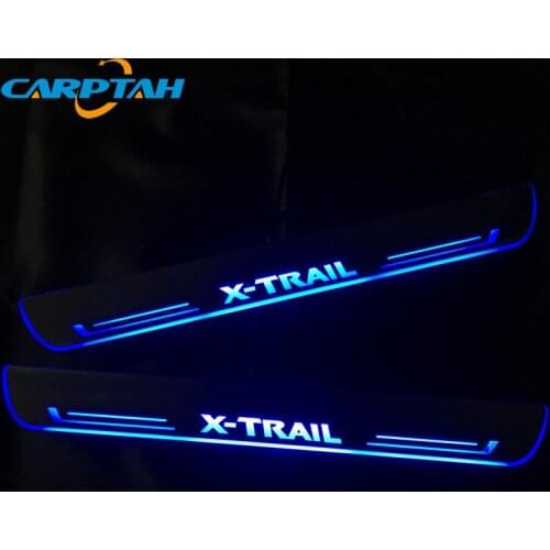 Carptah For Nissan X-Trail 2013 - 2015 2016 Trim Pedal LED Car Light Door Sill Scuff Plate Pathway Dynamic Streamer Welcome Lamp