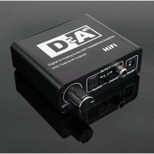 Dhl or fedex 20pcs Digital to Analog Audio Converter HiFi Headphone Amplifier With Toslink Coaxial Adapter for TV Box Speaker
