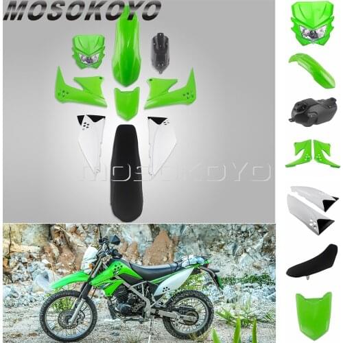 For Kawasaki KLX150 S Motocross Enduro MX Plastic Headlight Fender Bodywork Cover For Kawasaki KLX 150 Oil Fuel Tank w/ Seat Kit
