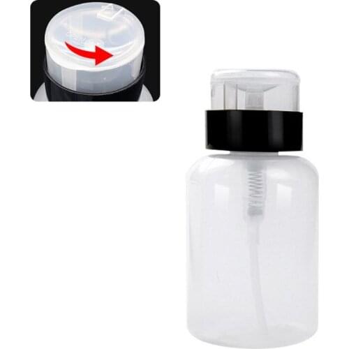 200ml Clear Push Down Empty Bottle Press Pump Dispenser Nail Polish Container M76F