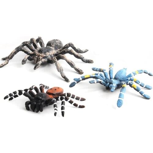 Artificial Spider Simulated Insect Model Children Toys Halloween Decoration Realistic Plastic Spider Figurines Kids Funny Toys