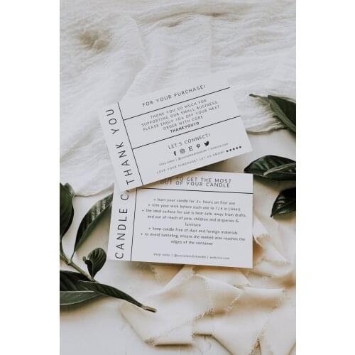 EDITABLE Business Thank You Card Printable Thanks For Your Purchase Card Small Business Package Insert Card