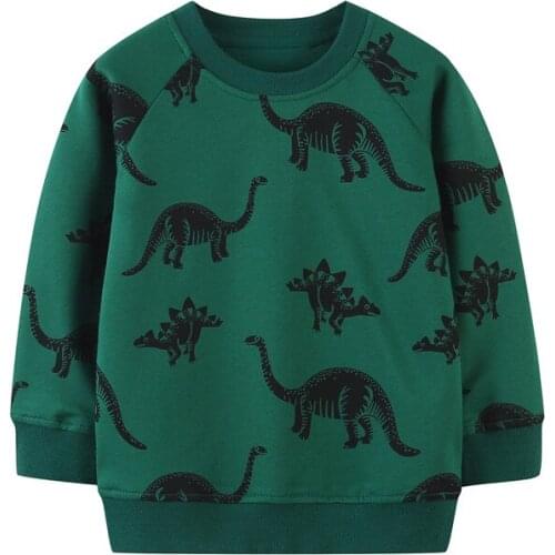 Jumping Meters New Animals Print Childrens Sweatshirts For Autumn Spring Boys Girls Dinosaurs Sport Tops Baby Cotton Clothes