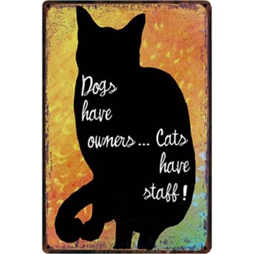 [ Kelly66 ] Love Cats Metal Sign Tin Poster Home Decor Bar Wall Art Painting 20*30 CM Size y-2065