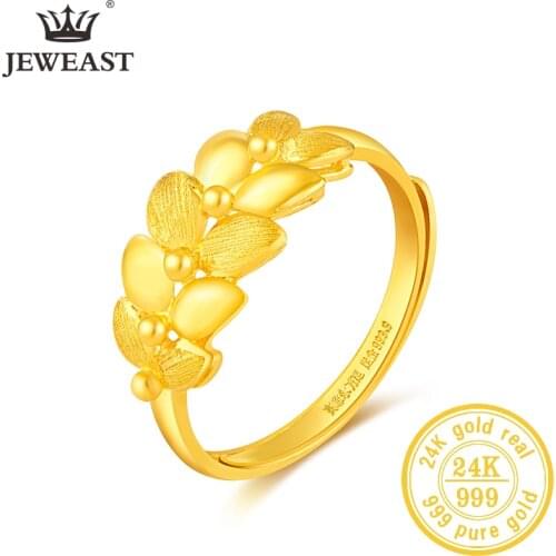SFE 24K Pure Gold Ring Real AU 999 Solid Gold Rings Elegant Shiny Beautiful Upscale Trendy Classic Jewelry Hot Sell New 2020