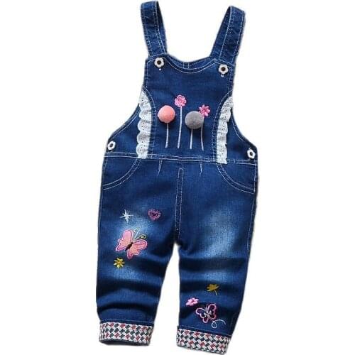 Cute Baby Boys Girls Overalls Trousers Cartoon Childrens Suspender Pants Jeans Kids Clothes for 0-3 Years Bebes Denim Jumpsuit