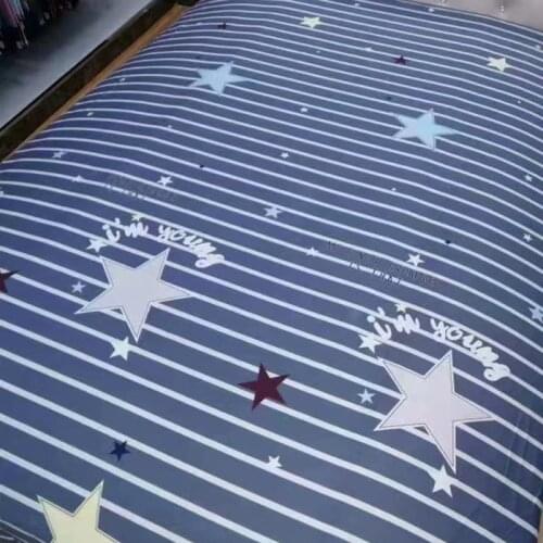 Hot fashion colorful stripe bed sheet quilt cover moon star pattern bed pure cotton twill bedding child mattress protector