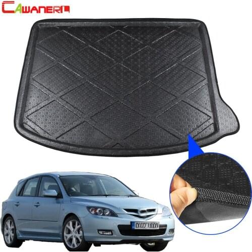 Cawanerl For Mazda 3 Hatchback 2007-2012 Car Trunk Mat Floor Tray Boot Liner Tail Cargo Carpet Luggage Kick Protector Pad