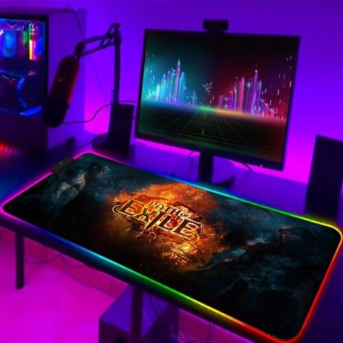 Large RGB Keyboard mouse pad Anime Path Of Exile Mouse Mats Gaming Mousepad XL LED High Speed Computer Accessories Desk Mat