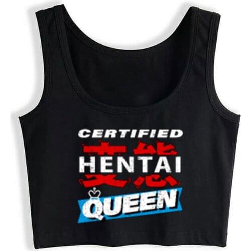 Crop Top Sport Hentai Ahegao Gift Ecchi Anime Design Cool Vintage Custom Tops Women