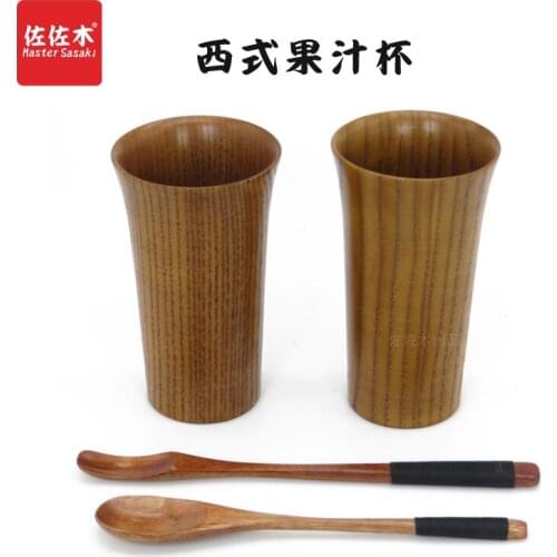 European style whole wood Cup drinks cup of beer restaurant simple and creative personality cup of coffee mug cup fruit juice