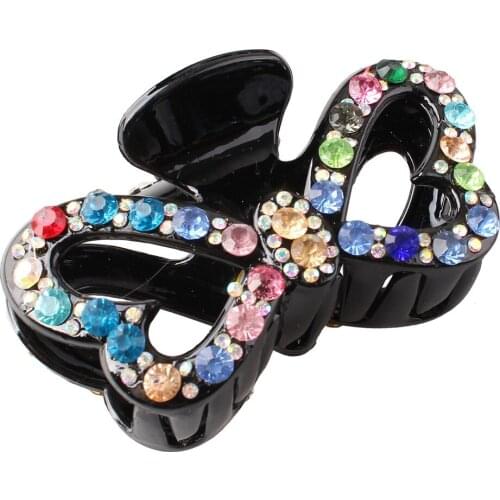 Fashion Rhinestone Shiny Hair Claws For Women Flower Crystal Hairpins Hair Clip Ladies Crab Clips Hair Horsetail Accessories