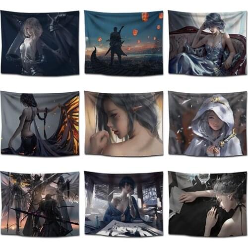 Cartoon Anime Movie Poster Tapestry Wall Hanging Sandy Beach Throw Rug Blanket Camping Tent Travel Yoga Banner Flag Tapestry