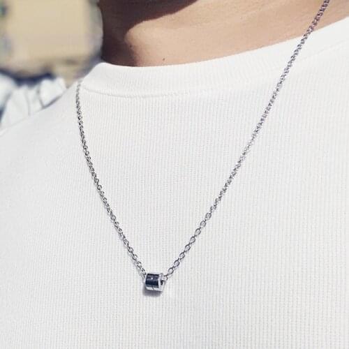 Men necklace women chain stainless steel Necklace Women Men Simple Long Chain sun pendant Necklace Statement Couples jewelry