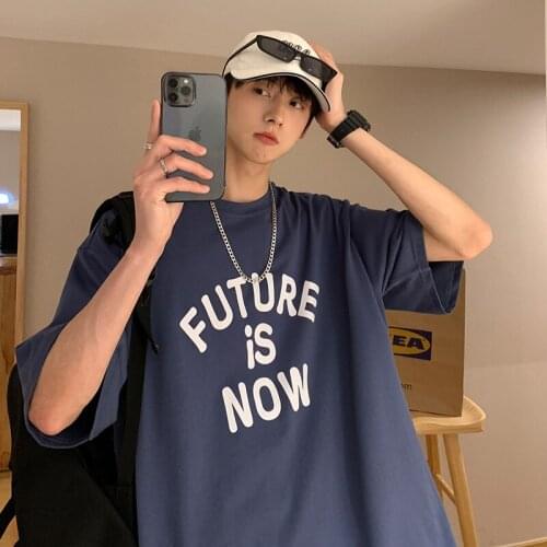 New Summer Mens T Shirt Loose Hong Kong Style Casual Half Sleeve T-shirt Casual O-Neck Men Tshirt Oversized Couples T Shirt