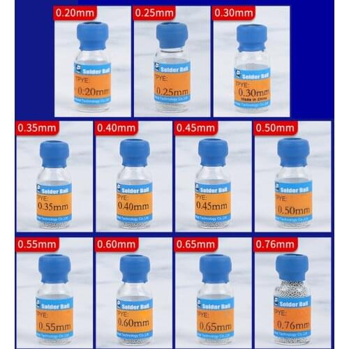 Mechanic BGA Solder Balls 0.2/0.25/0.3/0.4/0.45/0.5/0.55/0.6/0.65/0.76mm Leaded Soldering Balls For BGA Reballing Stencil