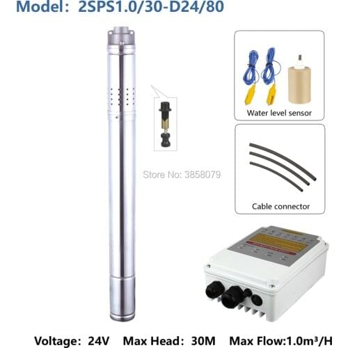 Dc solar 2 inchs submersible well pump solar borehole pump pulgadas 2 bomba de agua solar 2SPS1.0/30-D24/80