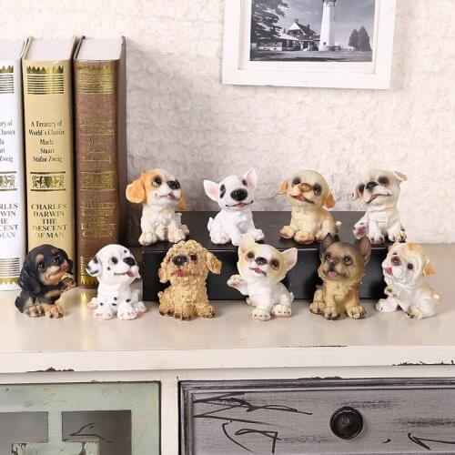 Resin Crafts Simulation Animal Puppy Decoration Creative Home Decoration Living Room Cabinet Desk Furnishings Accessories Crafts