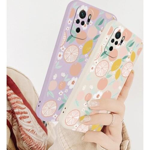 Fruit Liquid Silicone Phone Case For Xiaomi Redmi Note 10 10S 9T 9 8 7 Pro MAX Redmi 9 9A 9T K40 K30 K20 Pro Soft Back Cover