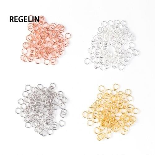 REGELIN 20pcs 4mm 925 Sterling Silver Gold plated Platinum plating Open Jump Ring Connectors for DIY Jewelry Making Findings