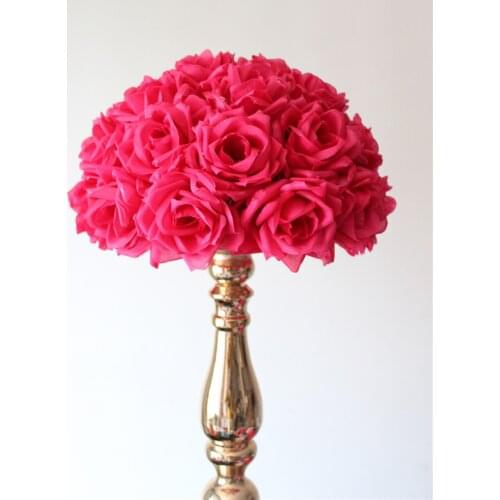 SPR 45cm*4pcs/lot plum/fuschia Hanging Flower Ball Centerpieces Silk Rose Wedding Kissing Ball Pomanders Mint Decoration Ball