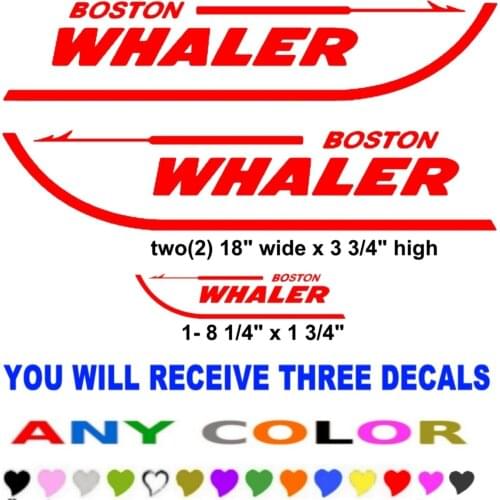 For 1Set BOSTON WHALER boat stickers decals (ANY COLOR) FISH FISHING