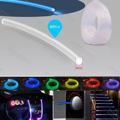 Factory super brightness 4mm plastic side glow optical fiber optic lighting for car illumination decoration