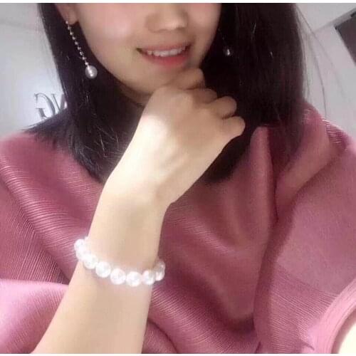 D305 Pearls Bracelets Fine Jewelry 11-12mm Natural Fresh Water White Pearls Bracelets for Women Fine Pearls Bracelets