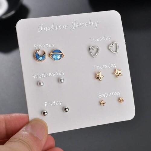 YADA Fashion Star&Moon shape Earring Set Statement Crystal Bohemian Earring For Women Jewelry Heart love ins Earrings ER200155