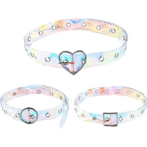 BLA Fashion Color Transparent Belt for Women Heart Round Pin buckle Casual Personality Creative Belts For Jean Pants Wholesale 3