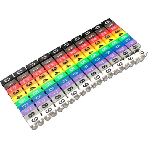 1Set Colored Number Marker Cable Clips 0to9 C-Type Label Clamp Plastic Fixation Buckle Electric Wire Collator Wiring Accessories